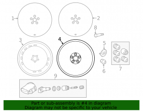 Запасное колесо докатка Land Rover Range Rover Velar 18-23 R19 x 5.5J ET30 175/80