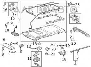 Накладка потолка задняя Toyota Sienna 11-20 бежевая