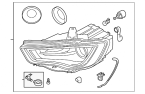 Far dreapta față goală Audi A3 8V 15-16 xenon hid