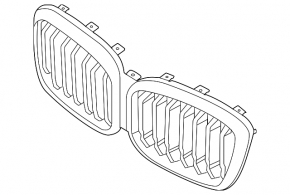 Решетка радиатора grill BMW X3 G01 22-24 Shadow Line, без автопарковки
