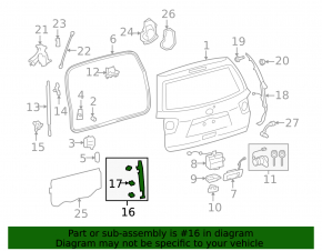 Накладка двери багажника правая Toyota Sequoia 08-16 черн, на кузове