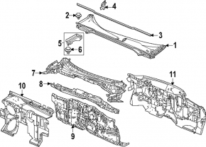 Уплотнитель решетки дворников левый Honda Civic XI FE/FL 22-26