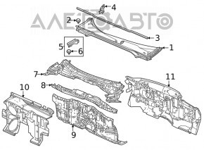 Уплотнитель решетки дворников левый Honda Civic XI FE/FL 22-26