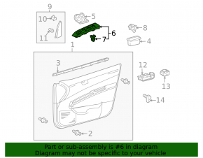 Управление стеклоподъемником передним правым Toyota Prius 20 04-09 черн, manual