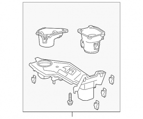 Ornamente consolă centrală cu suporturi pentru pahare pentru Toyota Rav4 16-18, negru, XLE