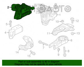 Подушка двигателя левая Jeep Cherokee KL 14-19 3.2