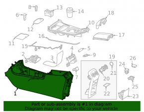 Консоль центральная Mercedes H247 GLA 20-23 черная