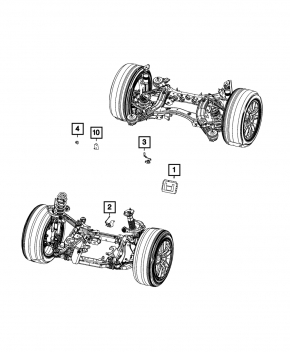 Датчик положения кузова передний правый Jeep Grand Cherokee WK2 11-22 с тяжкой