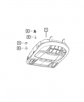 Плафон освещения передний Chrysler Pacifica 17-20 без люка, серый