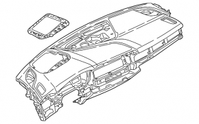 Panoul frontal al bordului fără AIRBAG Audi A5 F5 17-20 sub proiecție, negru-gri