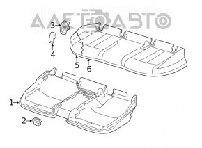 Задний ряд сидений 2 ряд Audi A5 F5 18-19 5D кожа черная