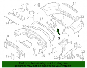 Крепление заднего бампера центральное правое Mercedes GLS-class X166 13-16