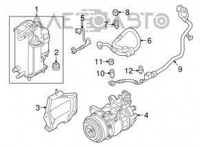 Компрессор кондиционера BMW 5 G30 17-20 2.0T, 3.0T