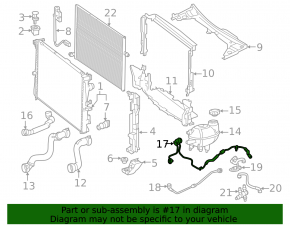 Țeavă răcire rezervor-radiator Mercedes Clasa C W205 300/350e 15-18 2.0