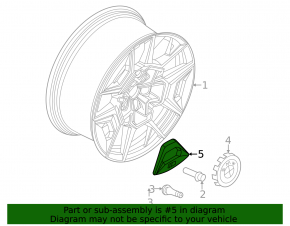 Накладка колесного диска BMW XM G09 23-26 R22, тип 2, code s1fua, s1fva