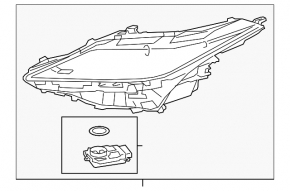 Фара передняя правая в сборе Lexus RX350 RX450h 20-22 LED 3 линзы без AFS