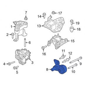 Подушка кпп нижняя Ford Fiesta 14-19 1.6Т, МКПП