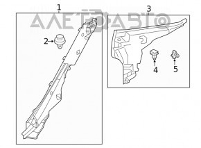 Накладка задней стойки верхняя левая Mazda 6 18-21 тип 2, серая