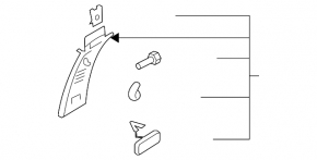 Накладка центральной стойки верхняя ремень левая VW Tiguan 09-17 беж