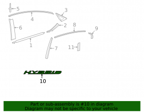 Эмблема двери Hybrid задняя правая Lexus ES250 ES300h ES350 19-23