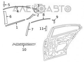 Эмблема двери Hybrid задняя правая Lexus ES250 ES300h ES350 19-23