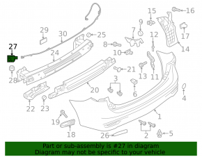 Парктроник переднего бампера Mazda CX-9 16-23 с кольцом