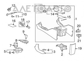 Консоль центральная подлокотник Toyota Rav4 06-08 серая, кожа