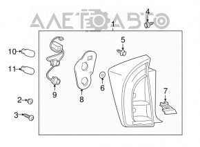 Фонарь правый Toyota Prius 30 13-15 рест LED