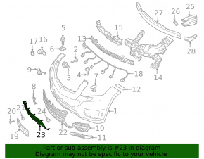 Накладка переднего бампера Mercedes GLK-class X204 12-15 хром
