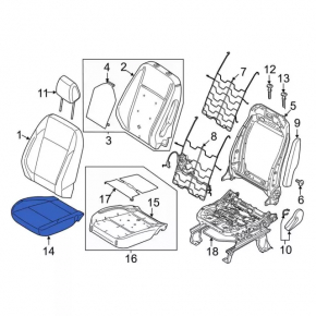 Водительское сидение Ford C-max MK2 13-16 без airbag, механич, ткань беж
