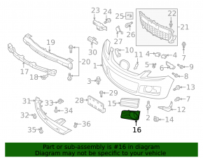 Ramă proiectoare ceață stânga Mazda CX-7 07-08 sub proiectorul de ceață
