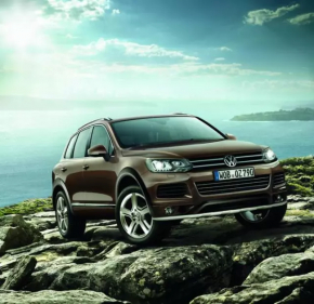 Защита переднего бампера VW Touareg 11-14