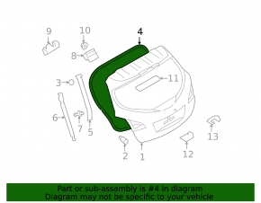 Уплотнитель проема багажника Nissan Murano z51 09-14
