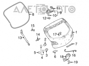Амортизатор двери багажника правый Mazda3 MPS 09-13