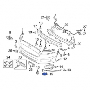 Обрамление птф правое Ford Fusion mk5 13-16 кольцо хром, песок