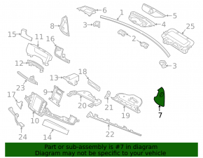 Накладка передней панели боковая правая Volvo V90 17-23 черная