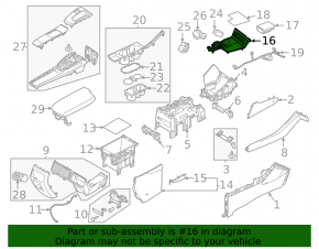 Ornamente consolei centrale față Hyundai Sonata 2023, partea superioară, Coreea
