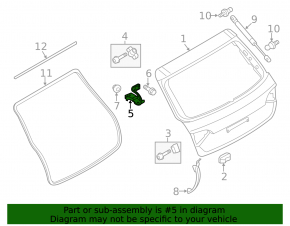 Петля двери багажника левая Audi Q5 8R 09-17