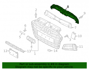 Кронштейн решетки радиатора Audi A3 8V 17-20
