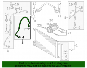 Conductă de aer condiționat condensator-compresor Audi A3 8V 15-16 2.0 TDI