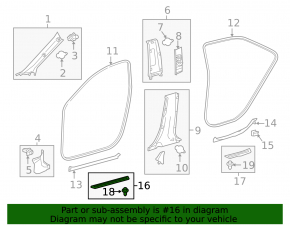 Накладка порога передняя левая внешняя Toyota Camry v55 15-17 usa структура черн, царапины