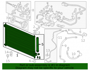 Condensator radiator aer condiționat Acura ILX 17-22 2.4
