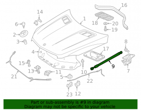 Амортизатор капота левый Mercedes W166 ML/GLE 12-19