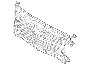 Grilă radiator Mazda 3 17-18 BM, bază cu inserții gri