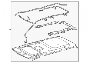 Обшивка потолка Toyota Sienna 11-12 серая под люк