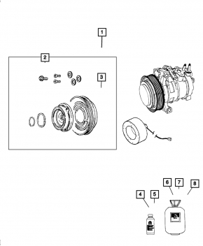 Компрессор кондиционера Jeep Cherokee KL 19-23 2.0T