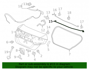 Торсион крышки багажника правый Honda Civic X FC 16-20 4d