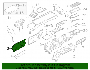 Ornamente consolă centrală Volvo XC90 25-26 tip 2, spate stânga, negru