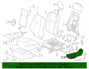 Накладка боковая водительского сидения левая Toyota Prius V 15-17 черная, под электро
