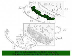 Кронштейн накладки решетки радиатора верхний grill Mazda CX-50 23-26